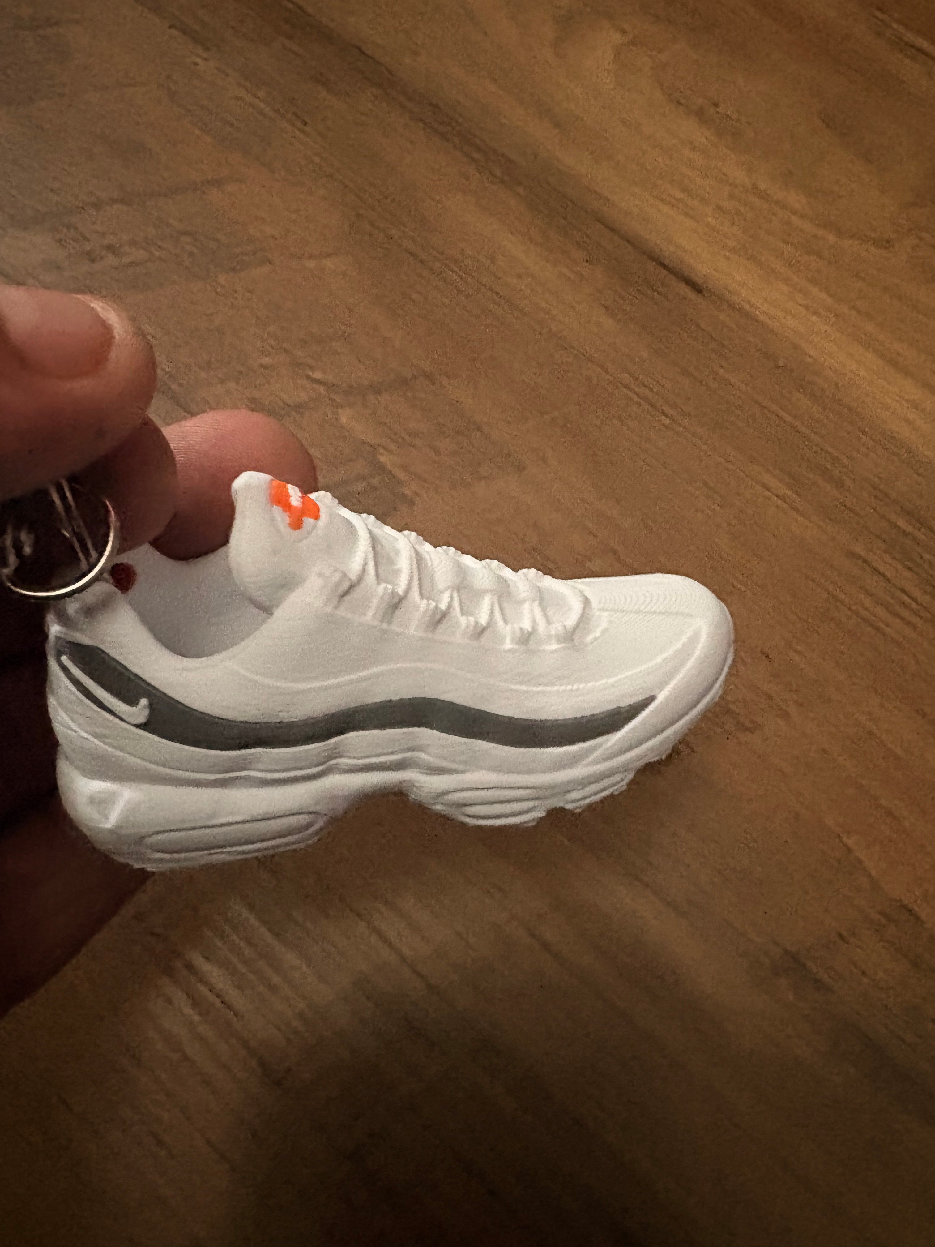 Nike Air Max 95 3D Printed Keychain - White grey orange
